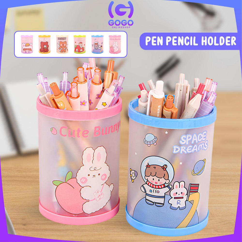 

GOGO-A84 Tempat Pensil Karakter Meja Lucu / Tempat Kotak Pensil Bulat Karakter Kartun Serbaguna / Pen Pencil Holder Bulat Tabung Lipat / Pencil Case Cartoon