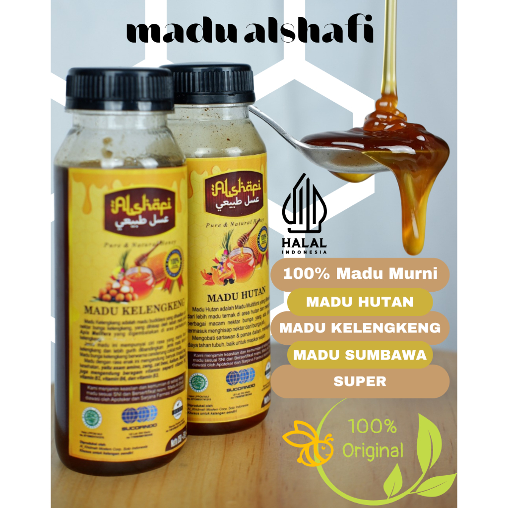 

100% MADU MURNI Ashafi Madu Hutan Madu Kelengkeng Madu Sumbawa Super Madu Asli Halal