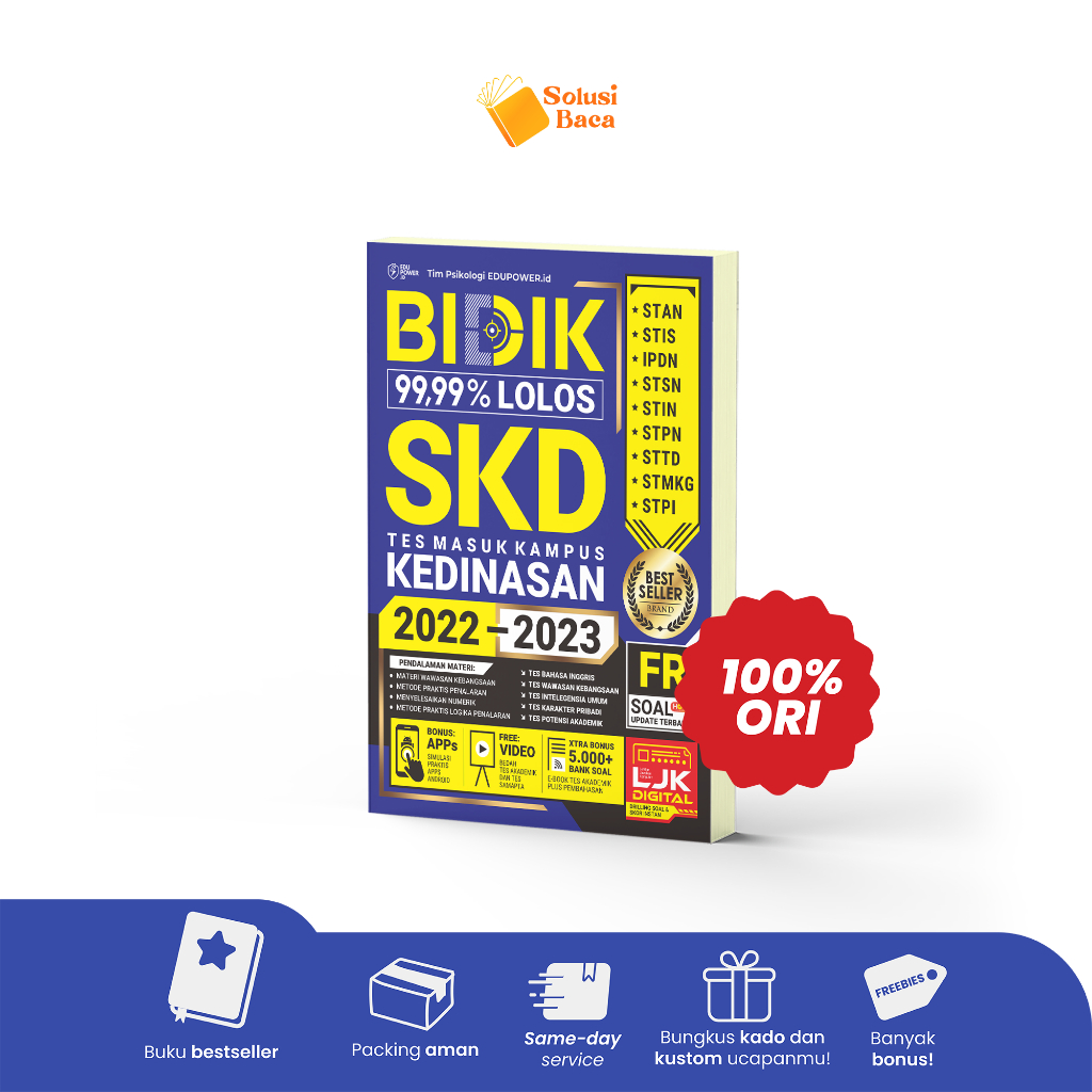 Buku Tes Masuk Kedinasan Bidik 99,99% Lolos SKD Kedinasan 2022-2023 | Edupower