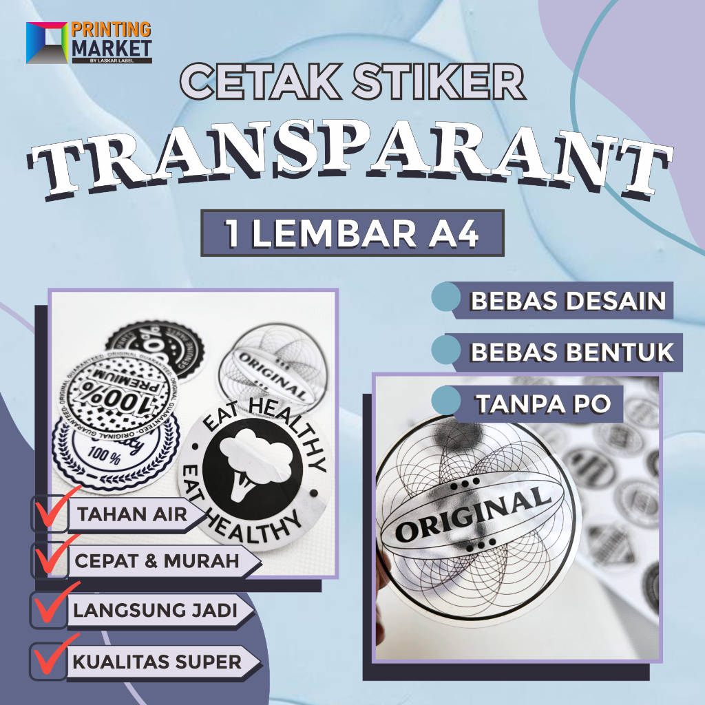 

CETAK STIKER TRANSPARAN TAHAN AIR LABEL BULAT LABEL NAMA MAKANAN TOPLES KEMASAN BOTOL STIKER CUTTING STIKER FOOD STIKER MAKANAN STIKER BENTUK