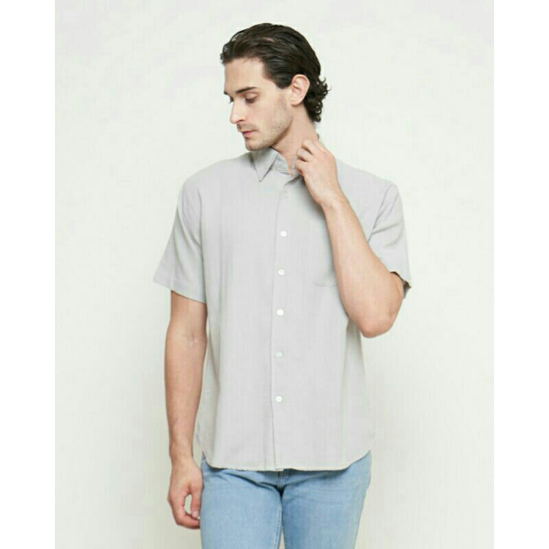 Kemeja Pendek Linen Gray Lucido by FTL
