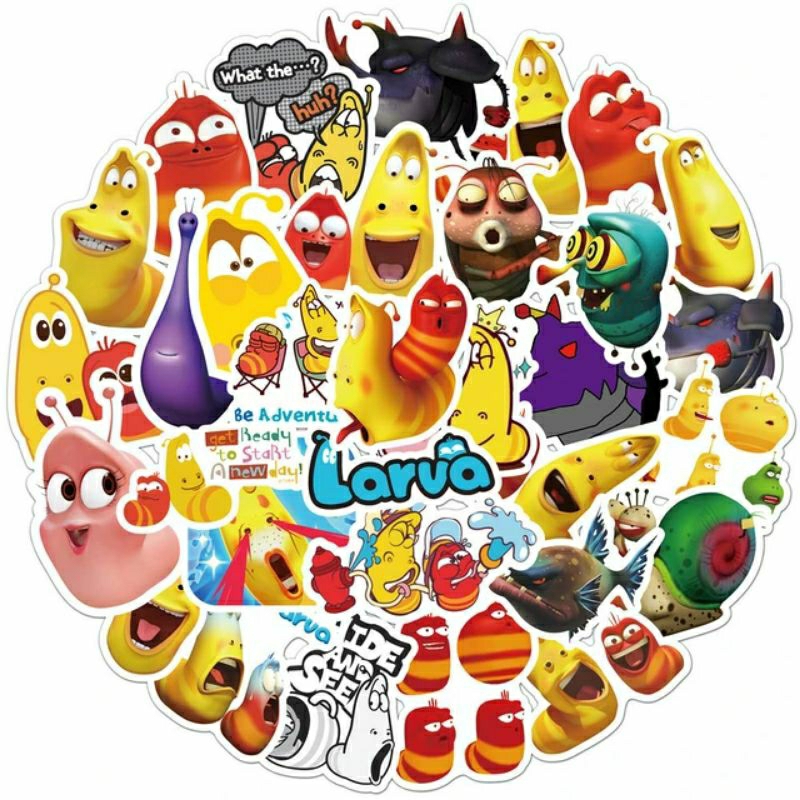 

Stiker Cutting KARTUN LARVA Lucu Vinyl Stiker Koper Helm | Stiker Laptop Tumbler | Stiker Anti Air