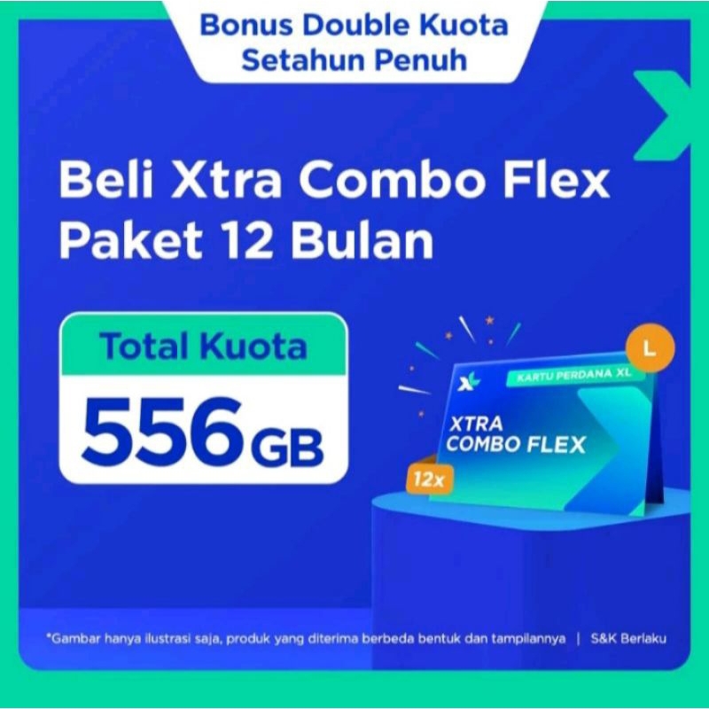 KARTU PERDANA XL EXTRA COMBO UTAMA 310GB FLEX XXL PERPANJANG PAKET OTOMATIS
