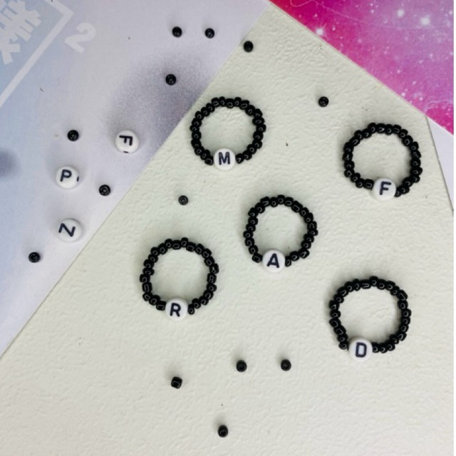 Beads Ring/Cincin Manik Huruf/costume