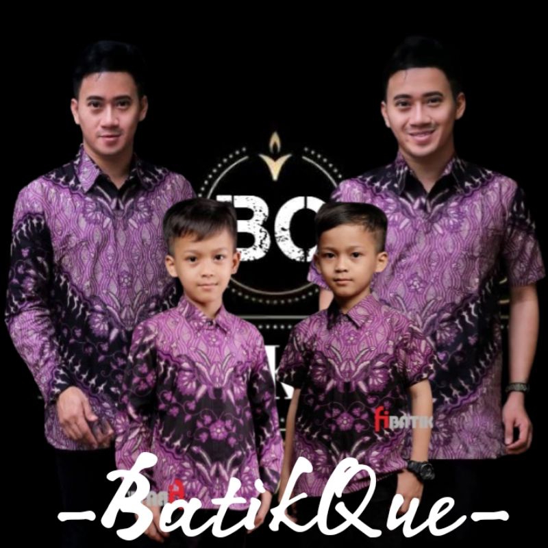 TERBARU Couple sweet | Batik Keris Ungu | couple Batik ayah dan Batik anak cowok Batik Terbaru Batik