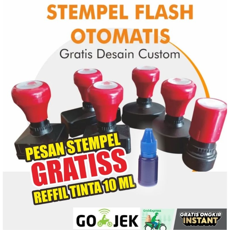 

STEMPEL FLASH MURAH+FREE REFFIL TINTA 10ml+FREE DESAIN!!!