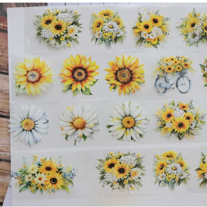 

71Poysjournal Sunflower & Daisy PET Tape Sticker - (Indonesian Brand) 3