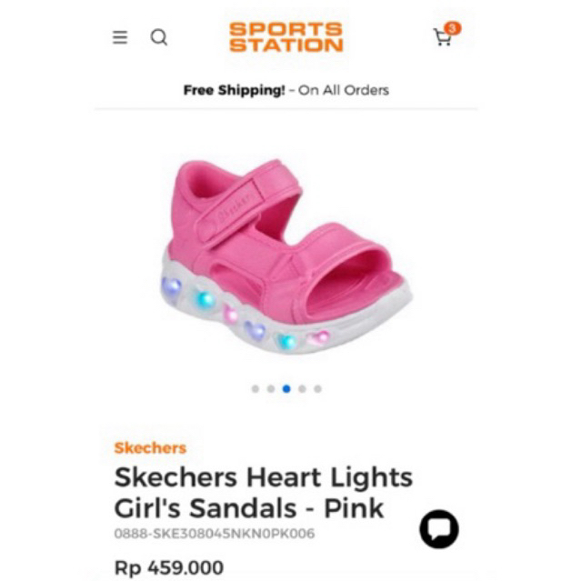 new bukan preloved skechers heart lights girls sepatu sendal