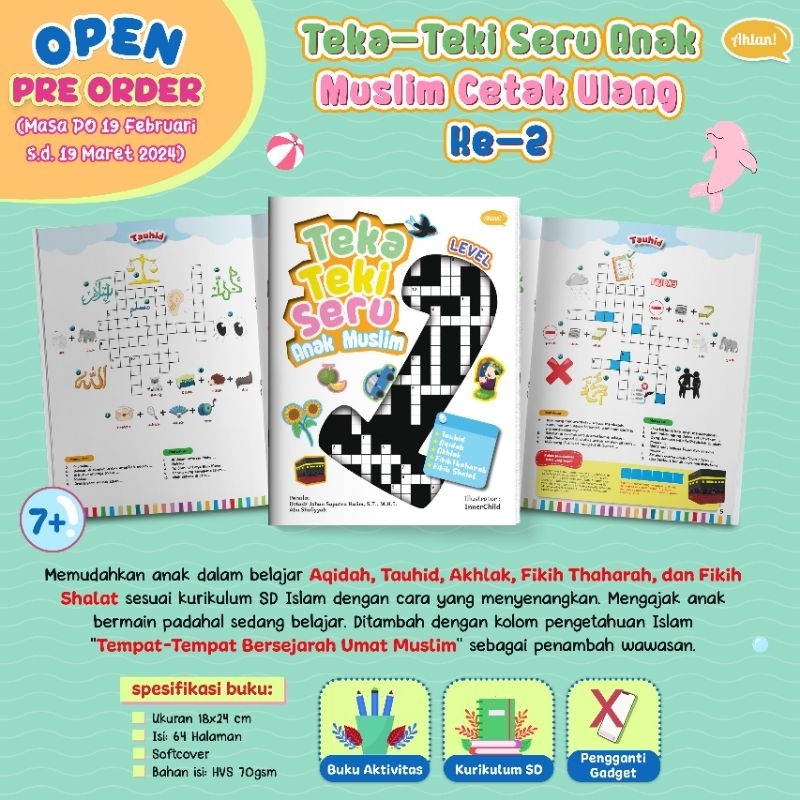PO BUKU *TEKA TEKI SERU ANAK MUSLIM LEVEL 1* - TAHAP 2 BUKU BELAJAR ANAK ISLAM ISLAMI TTS BERMAIN AN
