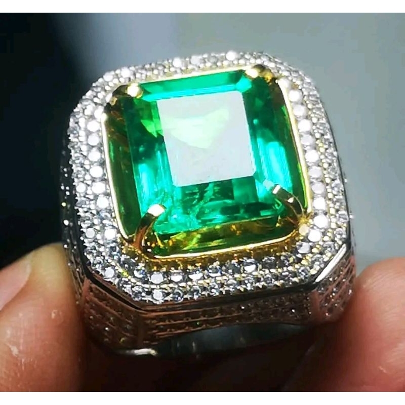 cincin permata zamrud Colombia + sertifikat
