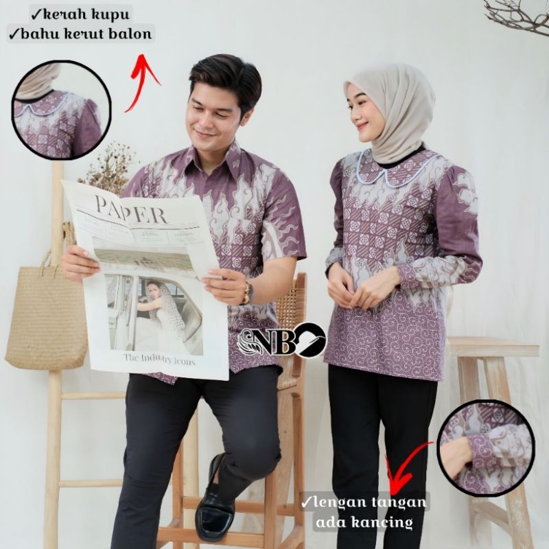 BAJU BATIK WANITA MODERN MONALISA GENES M,L,XL asli PEKALONGAN || jumputan