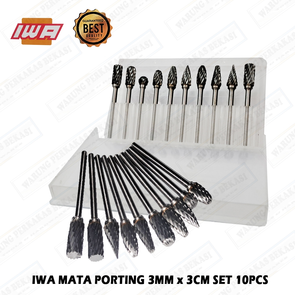 IWA MATA BOR TUNER CUNER PORTING SET ISI 10PCS / MATA DIE GRINDER FOREDOM LENGKAP HIGH QUALITY