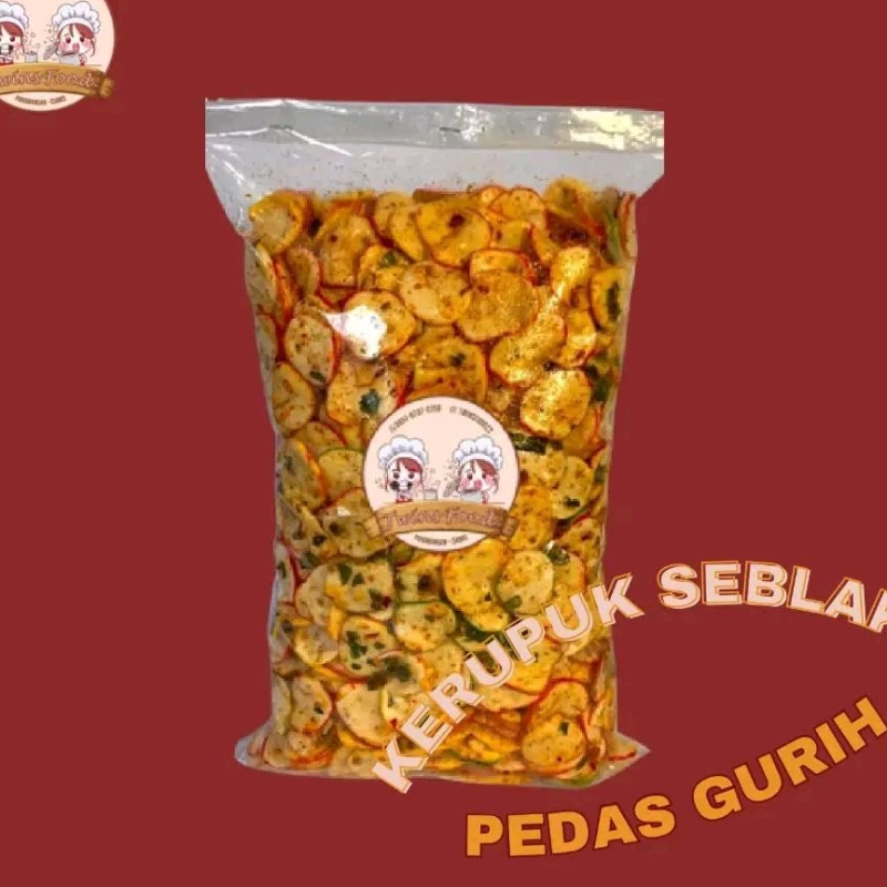 

Kerupuk Seblak Cikur/Kerupuk Bantet 1 KG Asin Pedas Daun Jeruk Makanan Ringan Cemilan Kering Viral