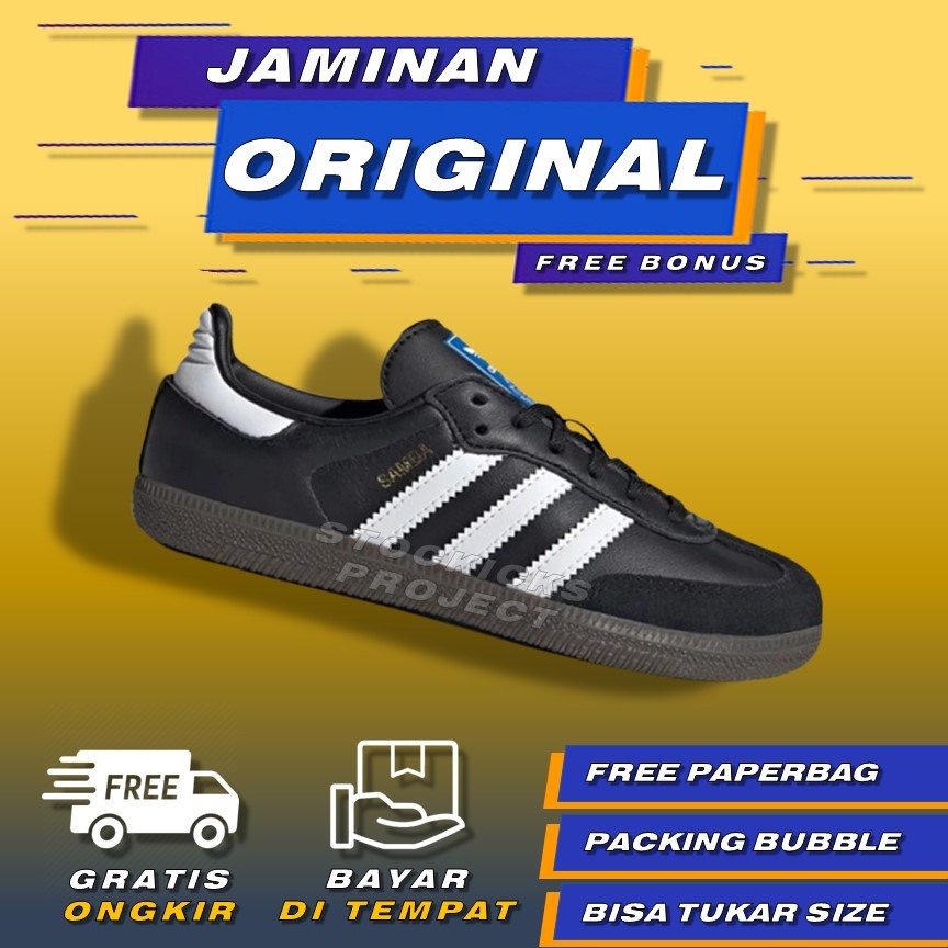 Sepatu Adidas Samba OG Black Gum Original Adidas Samba Original Pria Wanita Original 100%