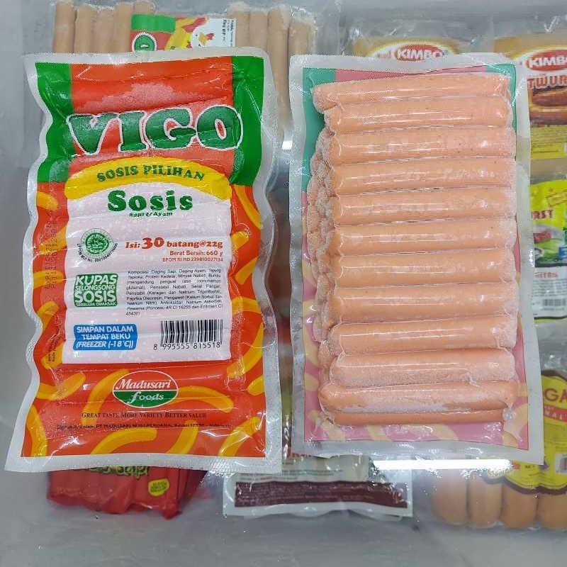 

Vigo sosis sapi dan ayam isi 30pcs 660gram