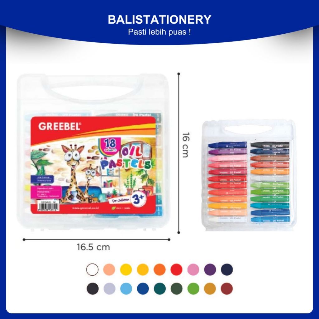 

Crayon Krayon Greebel Kids Oil Pastel 18 Warna untuk Anak non toxic