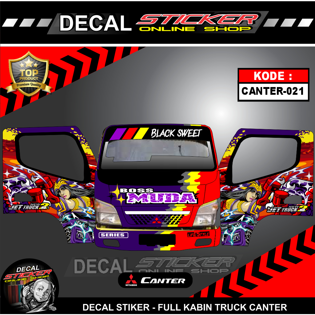 DECAL FULL KABIN TRUK CANTER CUSTOM STICKER