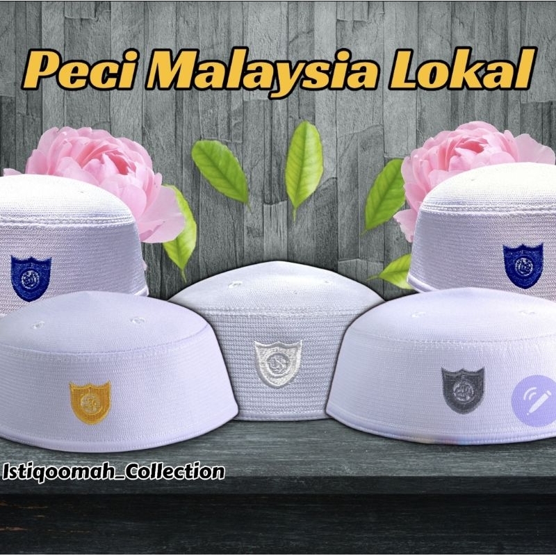 Peci Malaysia Abdul Karim Lokal | Kopiah Putih | Peci Malaysia Super | Peci Haji Alay bukan Songkok 