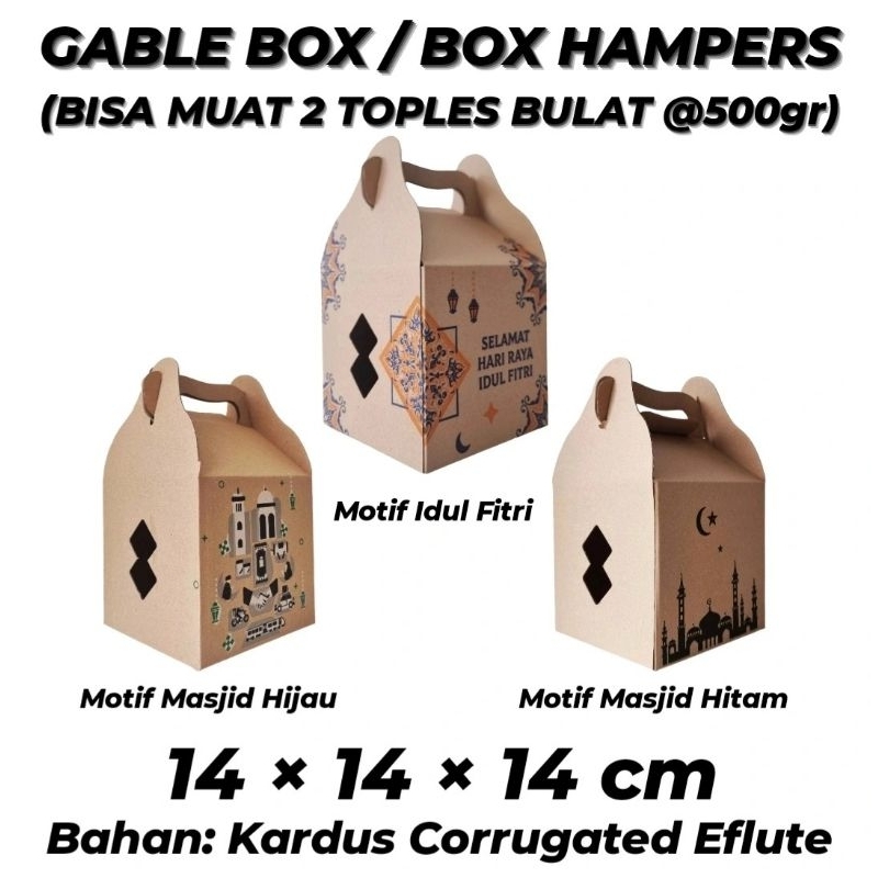 

(MIN ORDER 10 PCS) GABLE BOX 14x14x14 LEBARAN NATAL / BOX TOPLES ISI 2 / BOX TOPLES 500gr / BOX TOPLES KUE KERING / BOX HAMPERS / BOX SOUVENIR