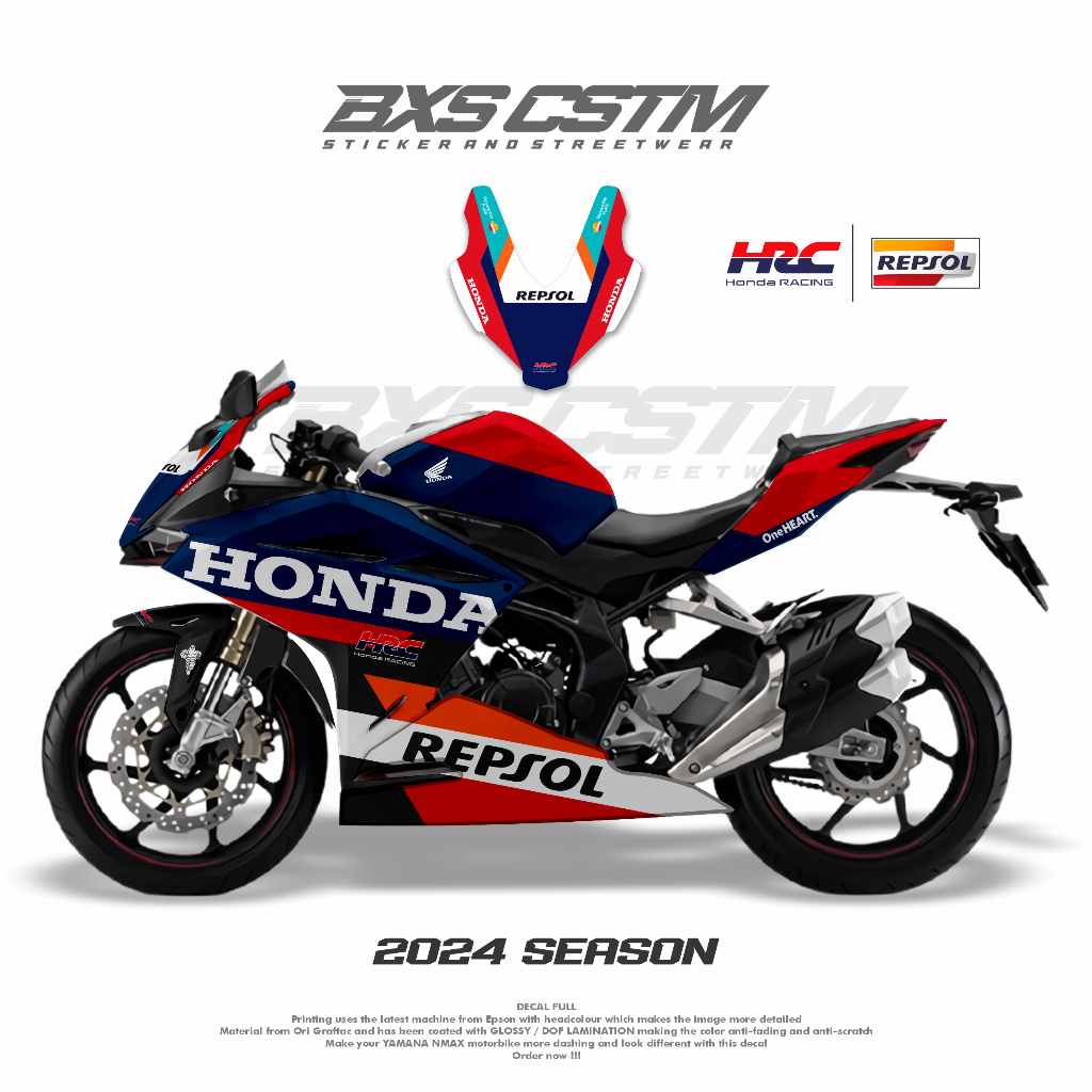 DECAL CBR 250 RR LIVERY MOTOGP HONDA REPSOL HRC 2024 LUCA MARINI