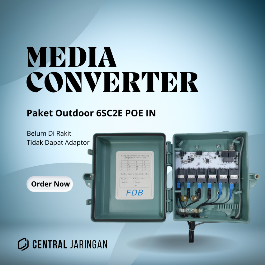 Paket Outdoor Tarmoc TMC-6SC2E POE in (5-24V)|6FO 2LAN Media Converter