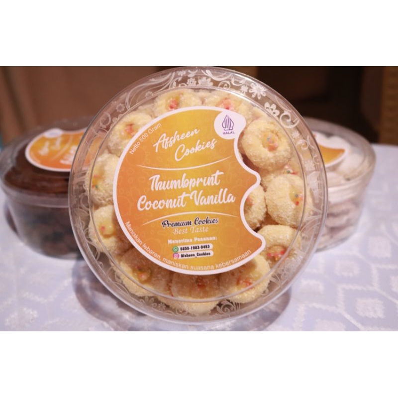 

Tumbprint Coconut Vanilla - Cookies kelapa - Kue Lebaran 250gram