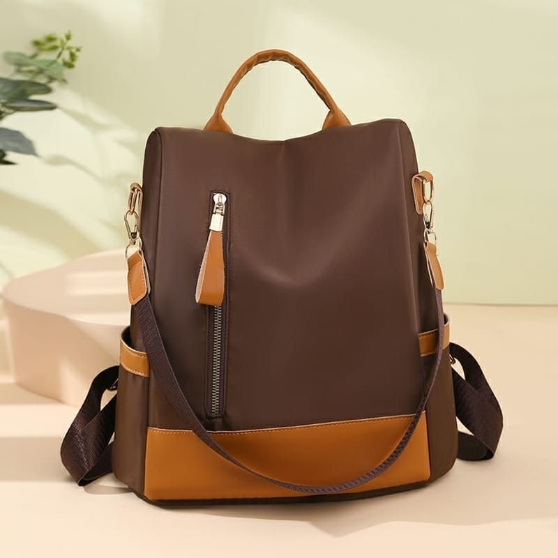 Tas ransel wanita korea backpack fashion kuliah sekolah kerja kulit - Black