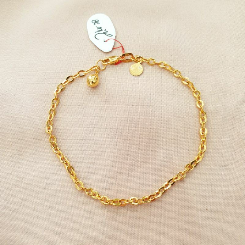 Gelang rantai nori mesin emas asli kadar 375