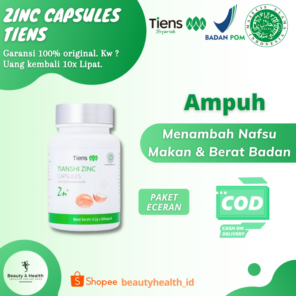 Suplemen Zinc Tiens Pengemuk Badan Dewasa dan Anak Vitamin Penambah Berat Badan Bpom