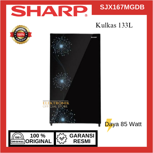 SHARP KULKAS 1 PINTU SJX167MGDB 128L/SJX-167MGDB/SJX 167MGDB/SHARP KULKAS 1 PINTU/SHARP KULKAS LOW W