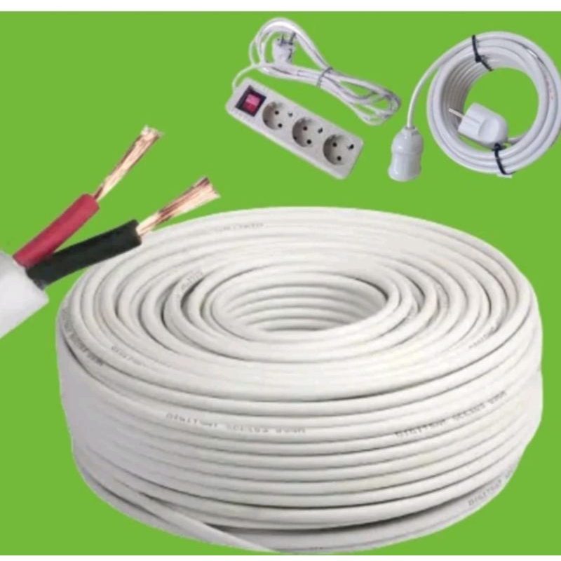 KABEL LISTRIK 2 X 0.75 / KABEL PUTIH SERABUT