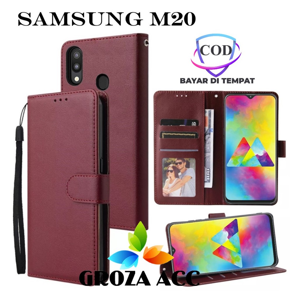 Flip Case SAMSUNG M20 Case Wallet Kulit Casing Dompet Case Wallet Leather Flip Case SAMSUNG M20 Casi