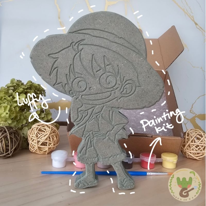 

DIY Wood Character Painting Melukis Mainan Anak Hampers Souvenir Unik Kayu Karakter Luffy Full Anime