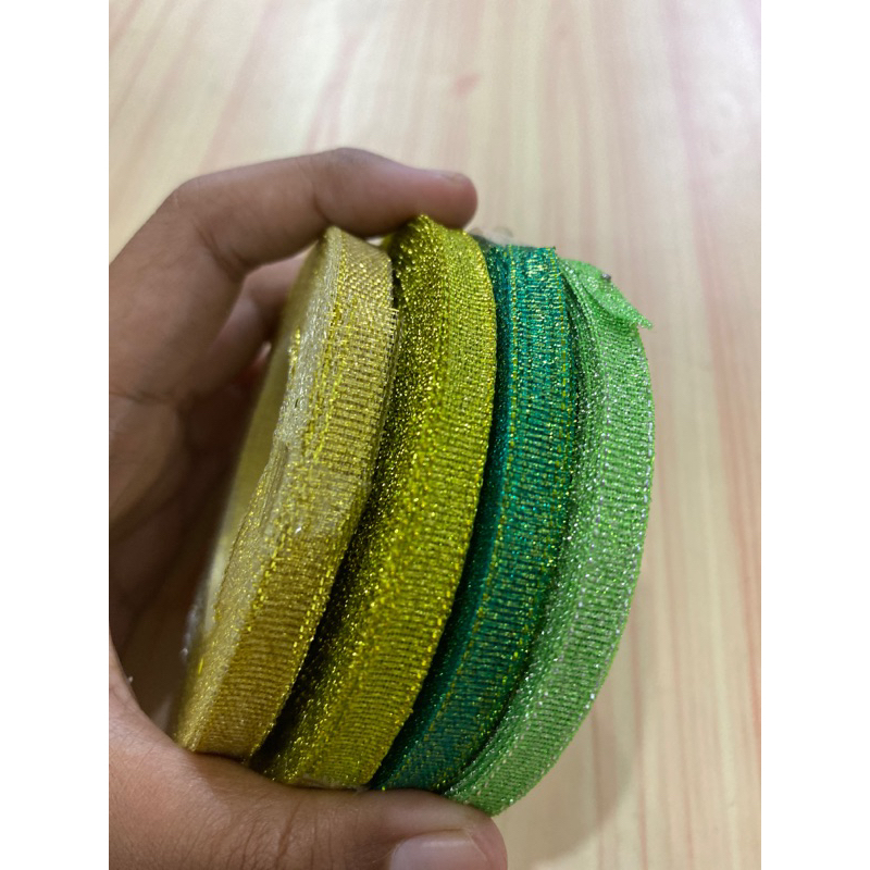 

1YARD - 90CM PITA EMAS WARNA HIJAU 1cm PITA SATIN TULISAN IDUL FITRI/PITA LEBARAN/PITA IDUL FITRI EMAS