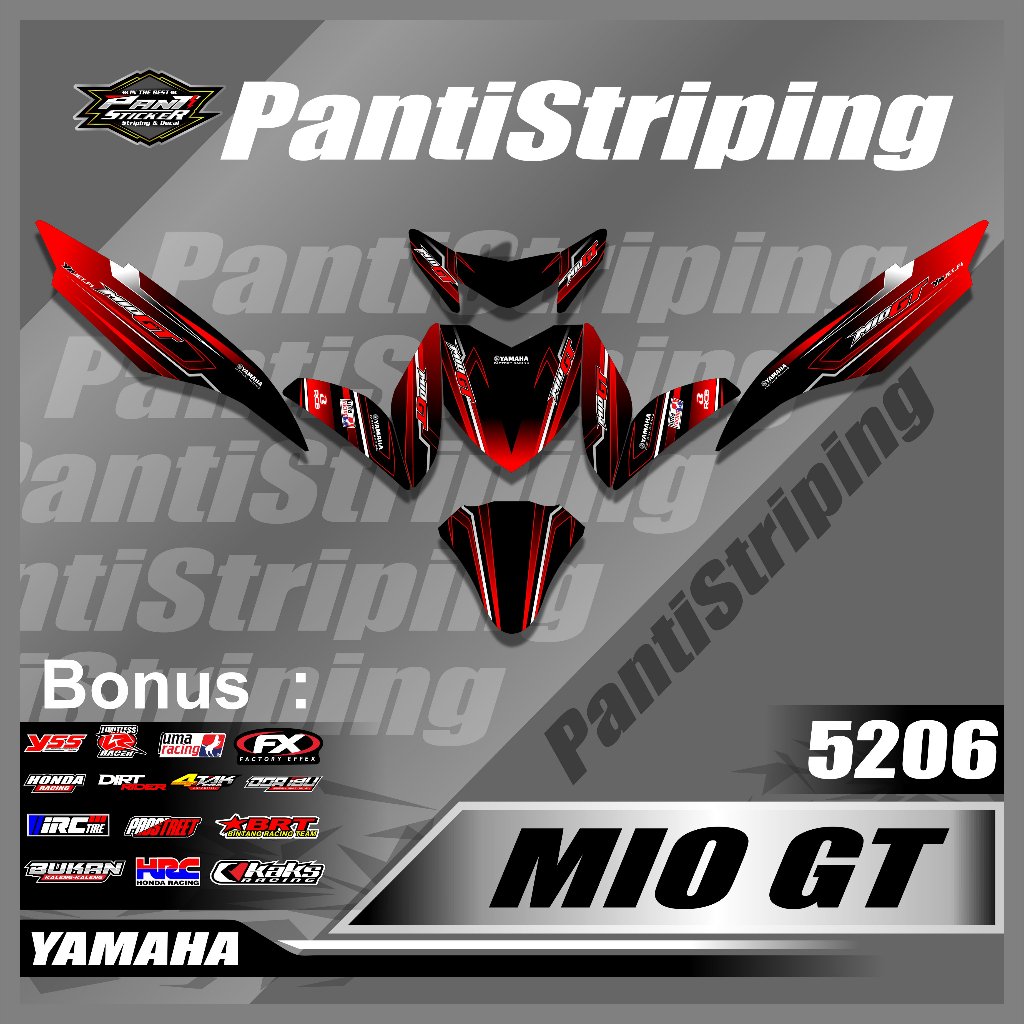 Striping Decal Mio GT Full Body Variasi desain- Stiker striping Mio MIO GT Full Body  Variasi Simple
