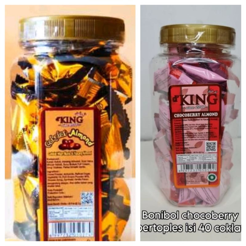 

COKLAT ALMOND D'KING / CHOCO BERRY ALMOND / BONIBOL / COKLAT ALMOND TOP QUEEN 40 PCS PER TOPLES