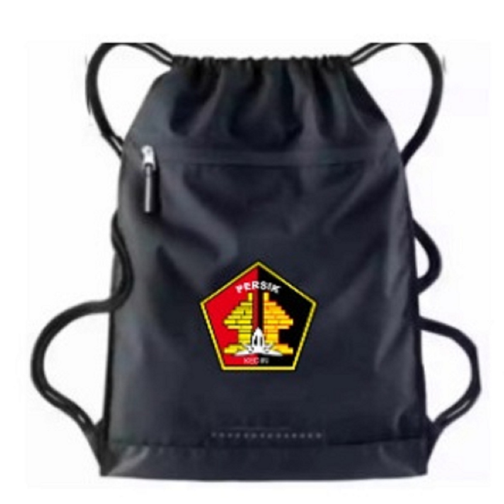 Tas serut pria anti air string bag olahraga logo persik kediri - tas serut futsal ransel selempang