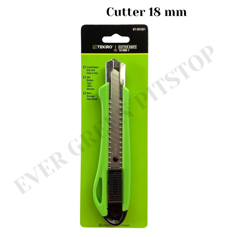 

cutter tekiro 18 mm model besar auto lock otomatis kunci pemotong kertas karton alat tulis