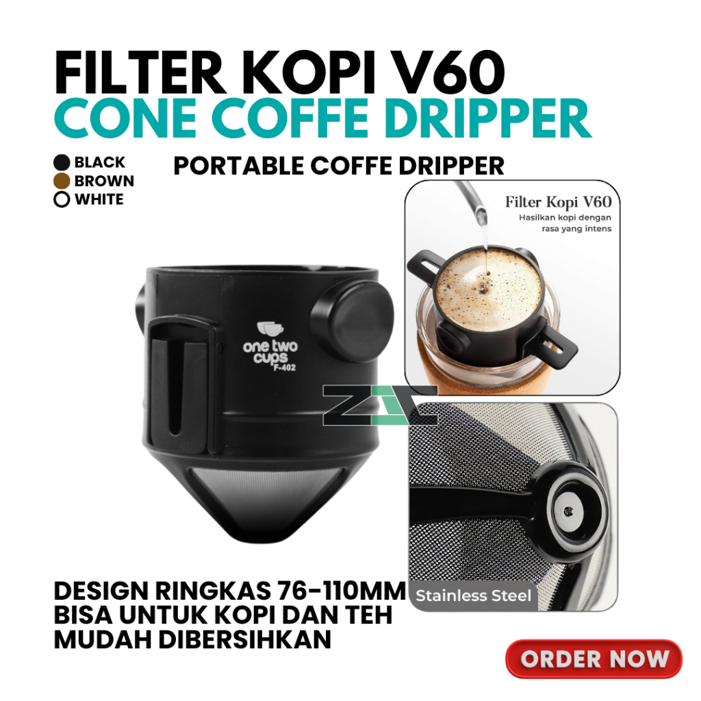 Filter Kopi Teh Penyaring Kopi Teh Coffee Filter Portable Cone Coffee Dripper One Two Cups