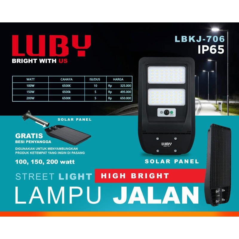 Lampu PJU Solar panel 100 watt