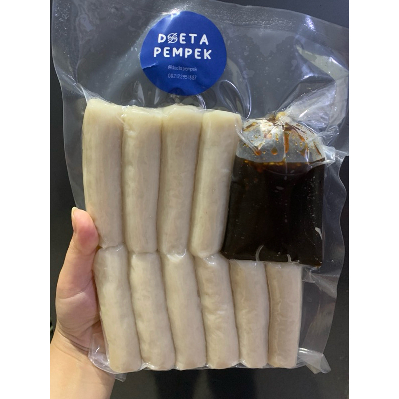 

PEMPEK FROZEN ISI 10pcs PEMPEK LENJER PANJANG, DOETA PEMPEK PALEMBANG, IKAN TENGGIRI PREMIUM