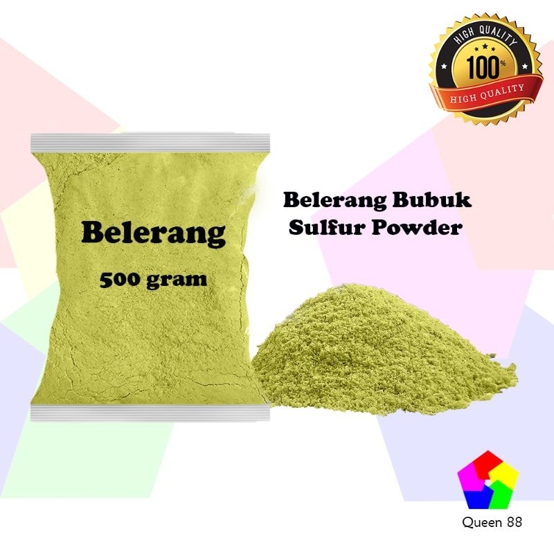 Belerang Bubuk Halus 500gram / Sulfur Powder Murni / Belerang Sulfur 99.8 % Murni / Belerang Murni M