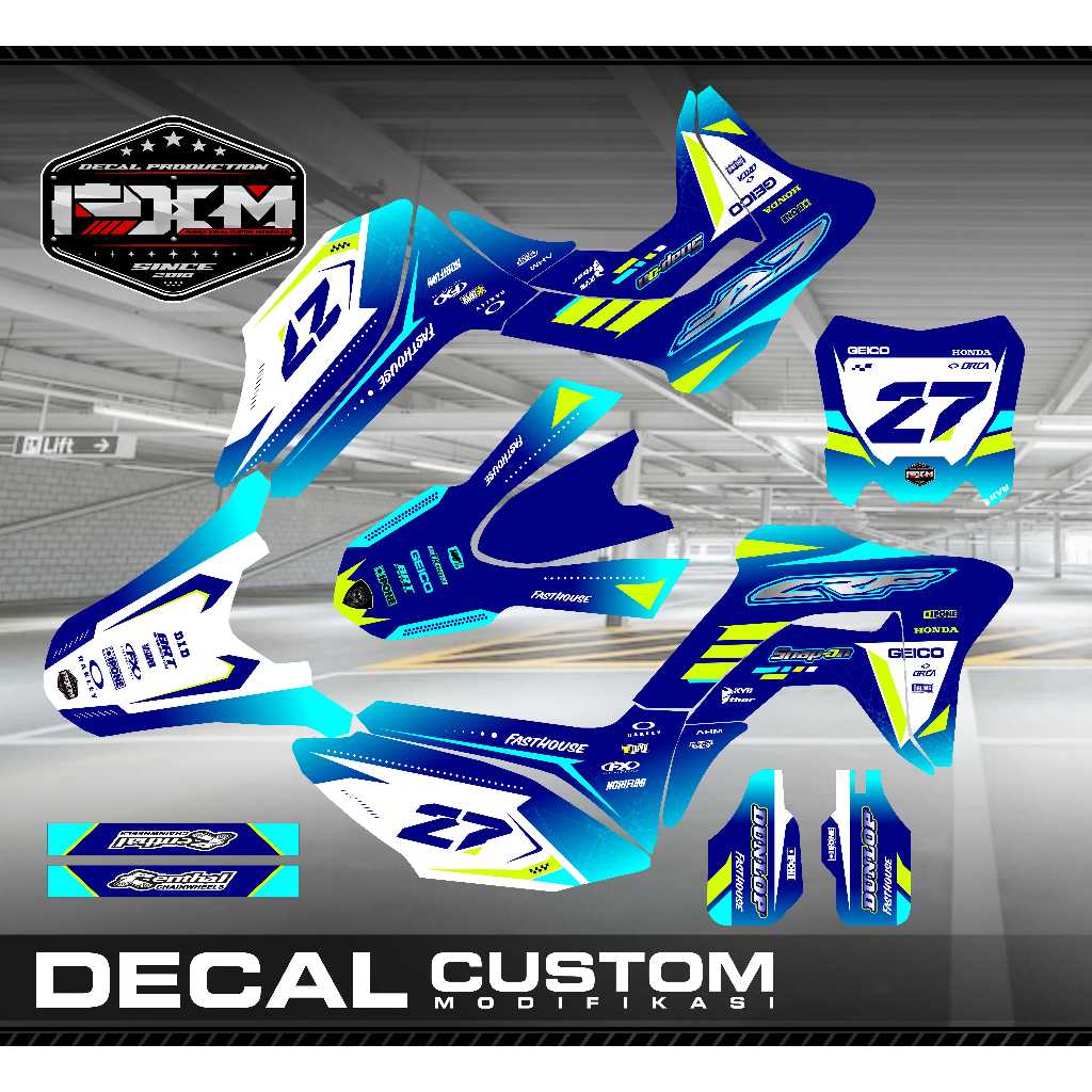 DECAL CRF 150L FULLBODY TOSCA BIRU GELAP STABILO ELEGAN MEWAH KEREN