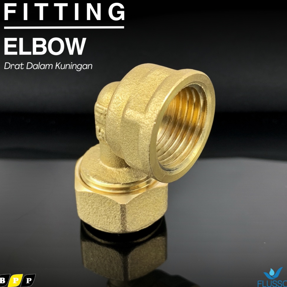 ART L6D Knie Elbow FLUSSO Sambungan Keni Air Panas KuninganFitting Nepel Water Heater 89