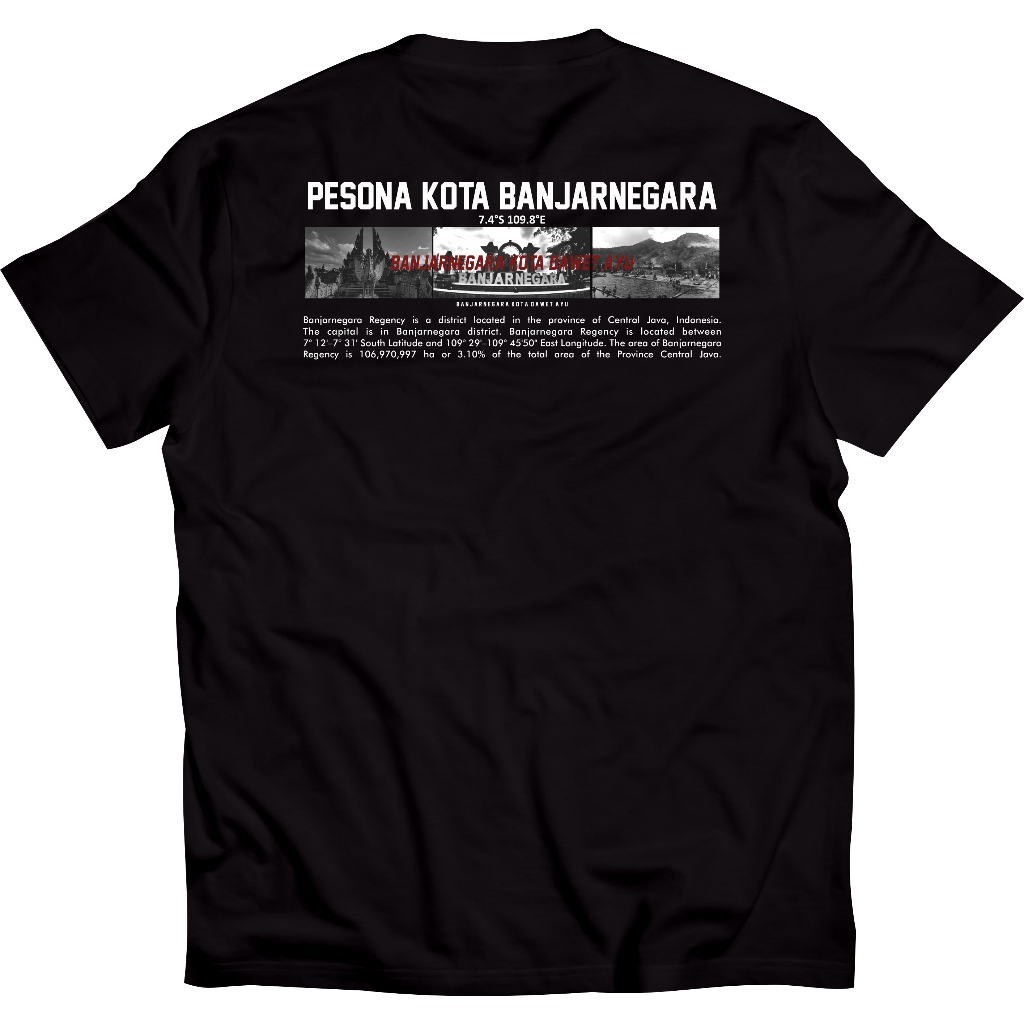 Kaos Pesona Kota Banjarnegara Tshirt Banjarnegara Kota Dawet Ayu