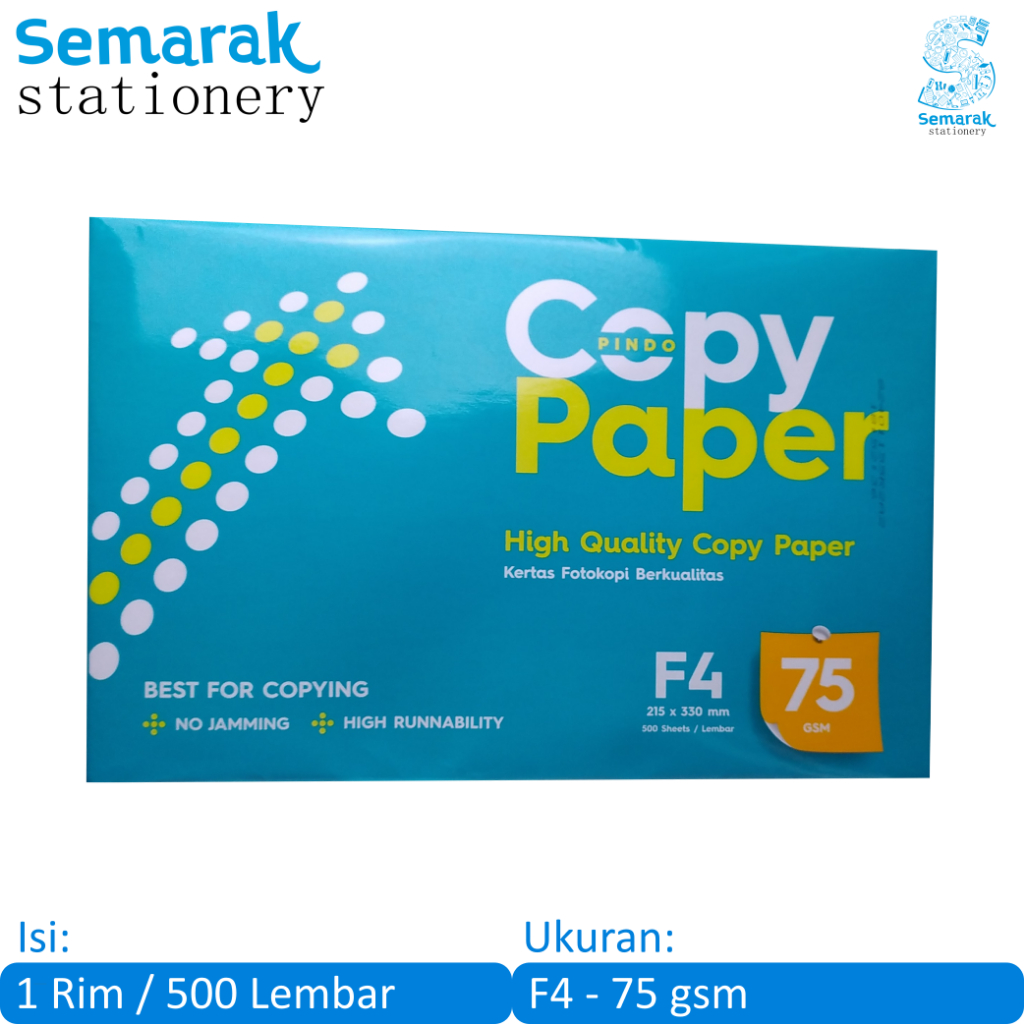 

Copy Paper HVS Kertas Fotokopi Berkualitas F4 75 Gsm [1 Rim / 500 Lembar]