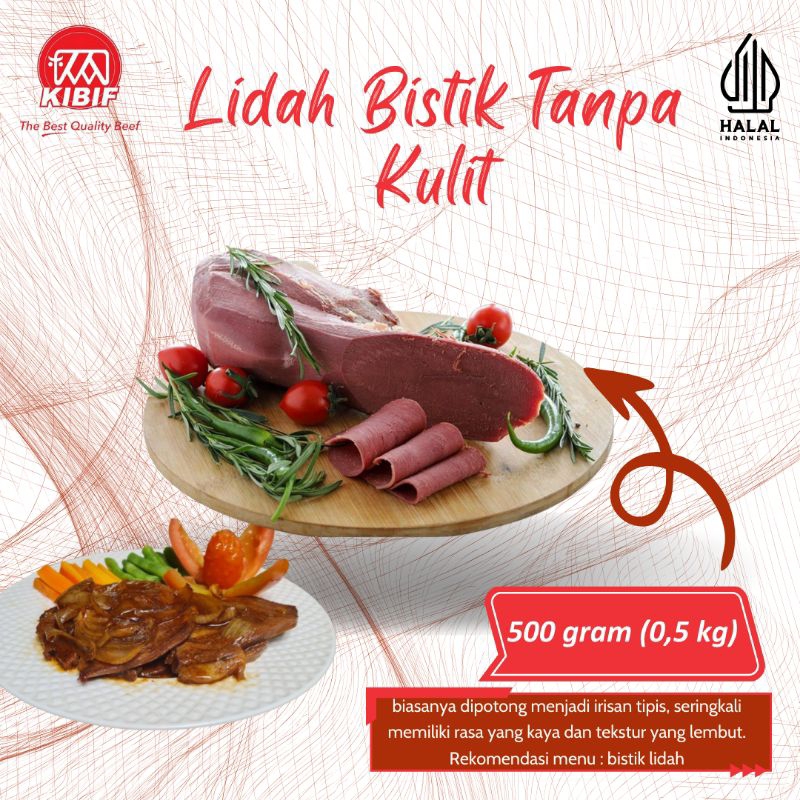 

Lidah bistik Tanpa Kulit 500gr