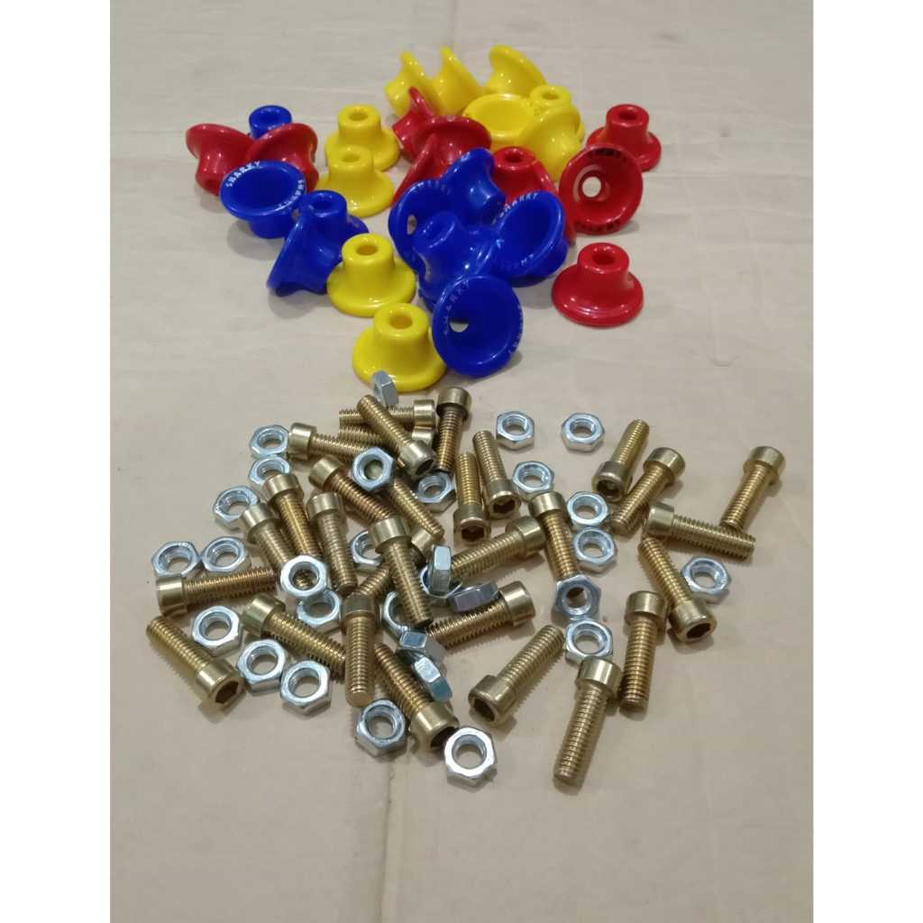 Baut L plus ring monel plastik yoshinora 1 set isi 10