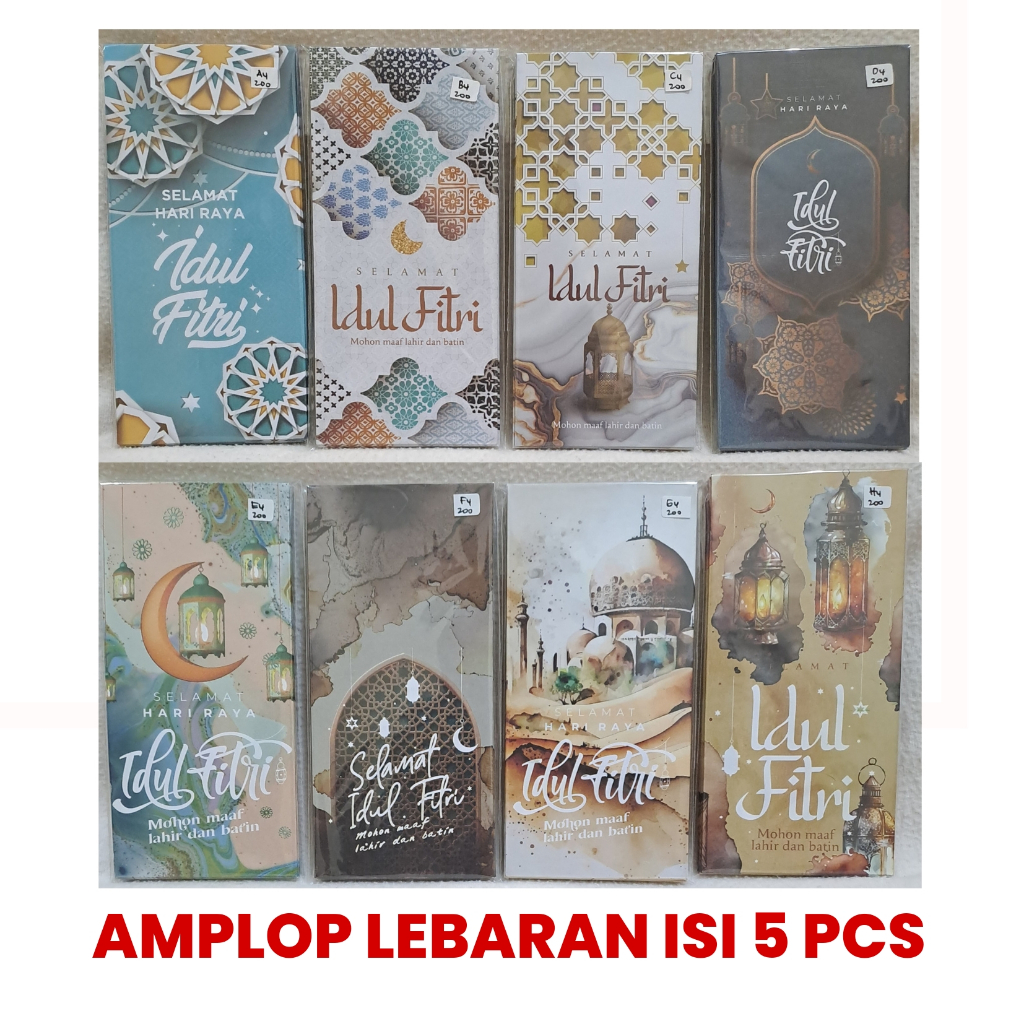 

Amplop Lebaran Premium Panjang Isi 5 pcs (Ukuran 7.3 x 15.5 cm) 200 gsm - Uang Tanpa Dilipat