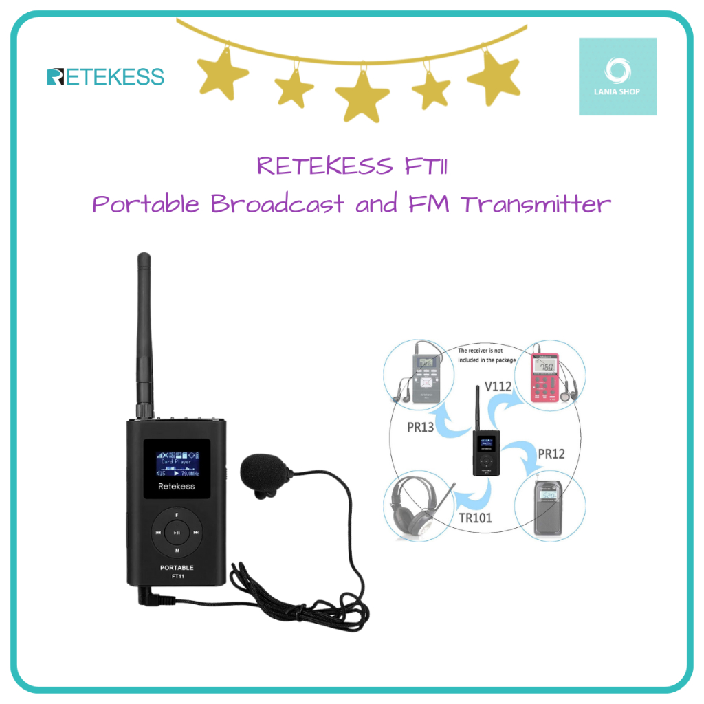 RETEKESS FT11 - Portable Broadcast and FM Transmitter